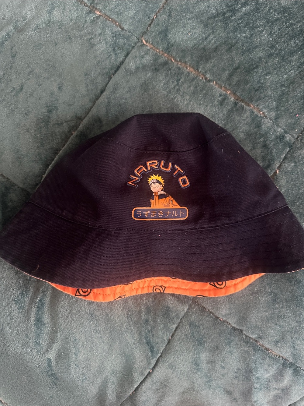 Black & Orange Reversible Bucket Hat for Kids